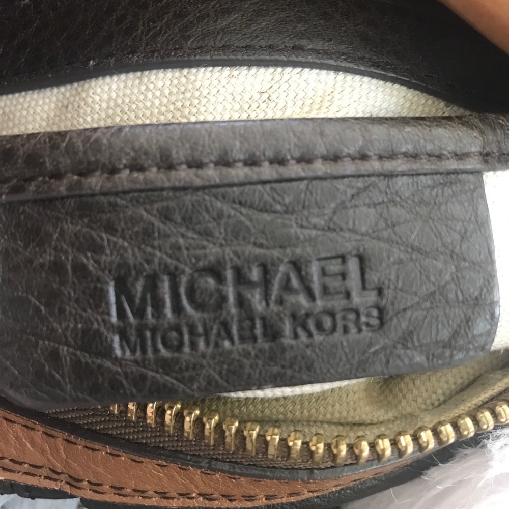 Vintage Michael Kors Harness brown tan pebbled leather purse - Picture 12 of 13